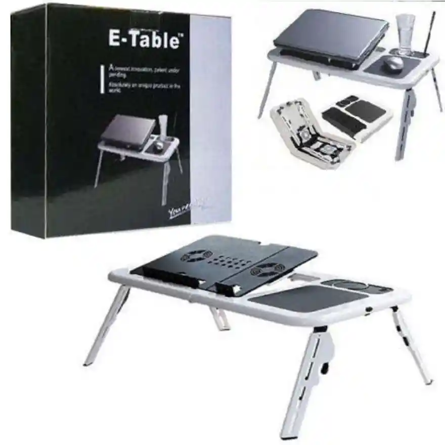 Mesa Ajustable Portatil Multiuso Laptop E-table Ventilador