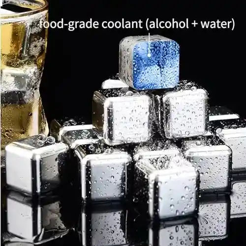 Cubos Hielo Metálicos, 6 Pzs, Acero Inoxidable