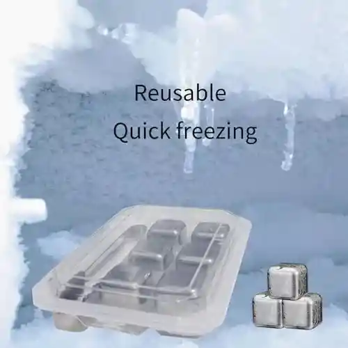 Cubos Hielo Metálicos, 6 Pzs, Acero Inoxidable