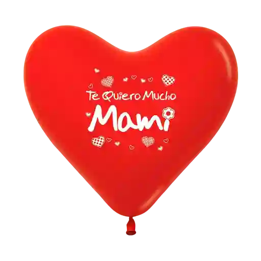 Bomba Globo Biodegradable De Latex Corazon Rojo Te Quiero Mucho Mami R12