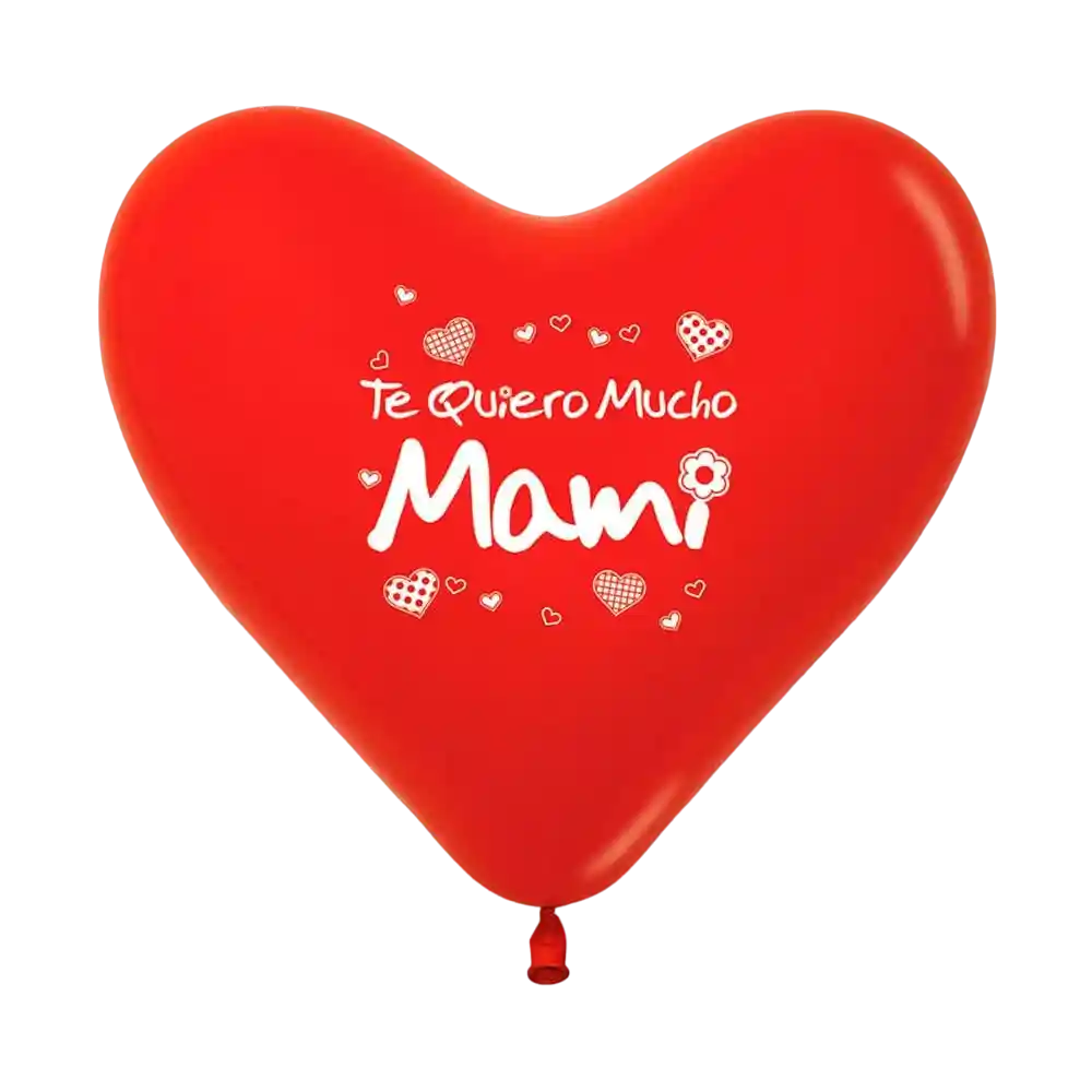 Bomba Globo Biodegradable De Latex Corazon Rojo Te Quiero Mucho Mami R12