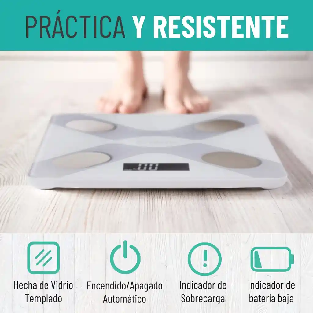 Balanza Bascula Pesa Digital Inteligente Vitalia Bluetooth