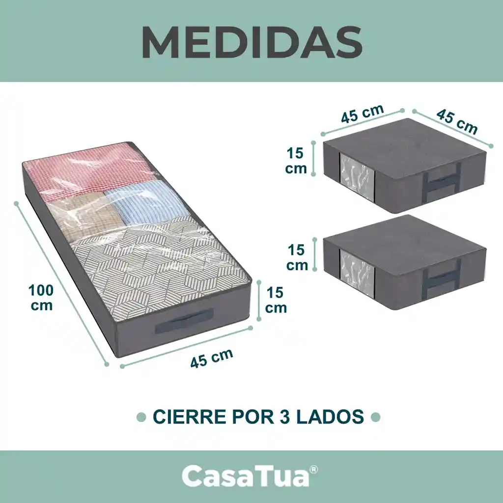 Organizador De Ropa Casatua Almacenamiento Bajo Cama Set 3