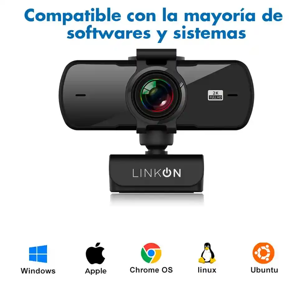 Webcam Camara Web Linkon 2k 1440p Usb Microfono + Tripode