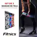 Bandas Elasticas Resistencia Tela Estampada Fitnics Set X 3