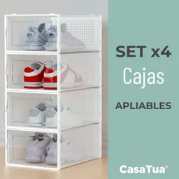 Cajas Organizador De Zapatos Set 4 Zapatero Apilable Casatua