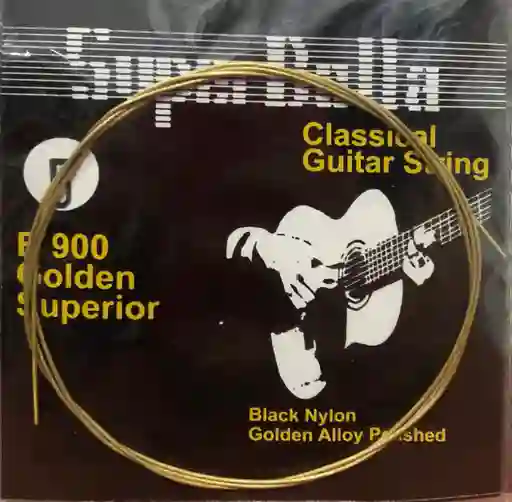 Encordado Nylon Marca Super Bella Para Guitarra Clasica Color Negro Y Oro