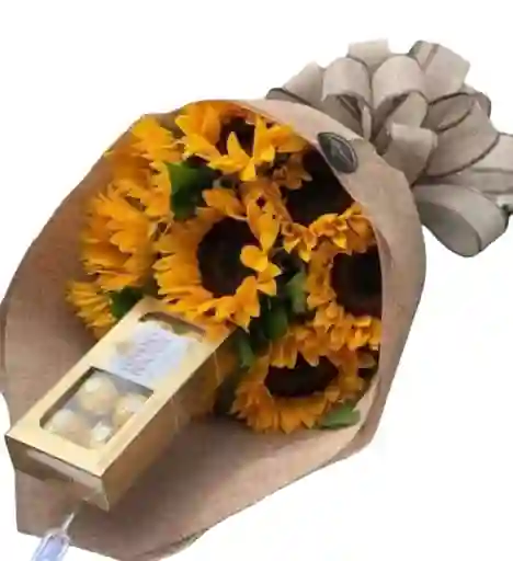 Girasoles Ferrero En Bouquet