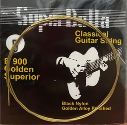 Encordado Nylon Marca Super Bella Para Guitarra Clasica Color Negro Y Oro