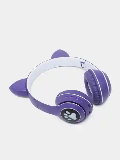 Auriculares Diadema Gato Bluetooth Colorido Led Luminoso