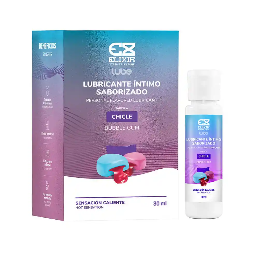 Lubricante De Chicle Sensación Caliente Comestible Elixir Saborizado Sexo Oral Vaginal