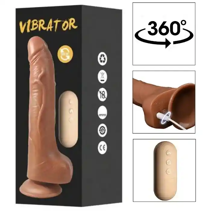 Dildo Vibrador Consolador 360° Giratorio A Control Remoto Realista 20 Cm (recargable)