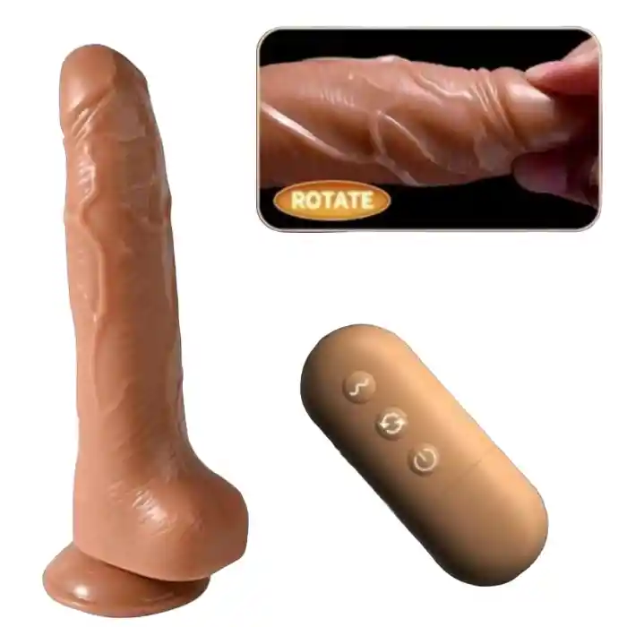 Dildo Vibrador Consolador 360° Giratorio A Control Remoto Realista 20 Cm (recargable)