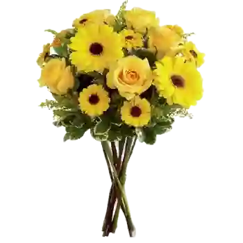 Bouquet De Gerberas Y Rosas Amarillas