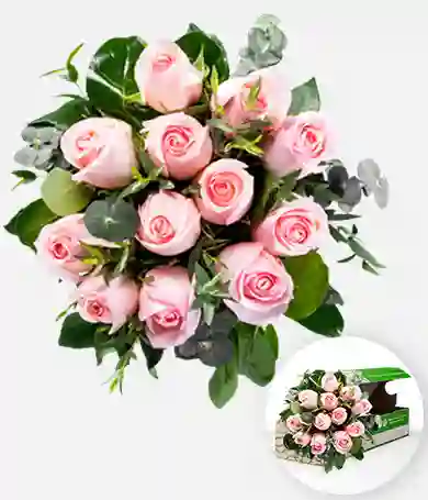 Bouquet De 12 Rosas Rosadas