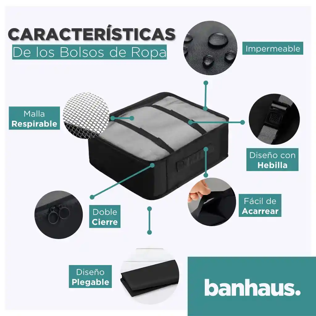 Organizador Maleta Set 8 Bolsas Casatua Viaje Equipaje