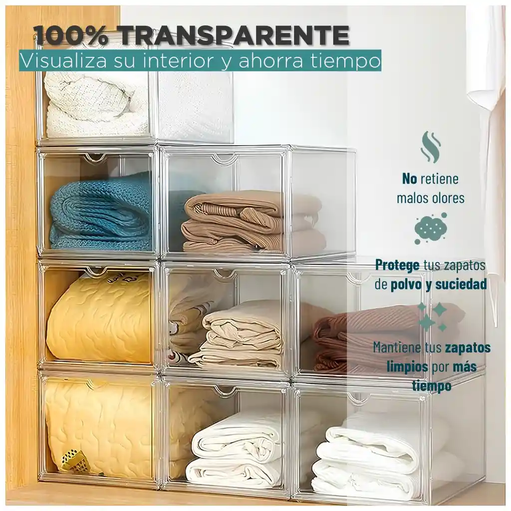 Caja Organizadora Zapatos Premium Banhaus 100% Transparente