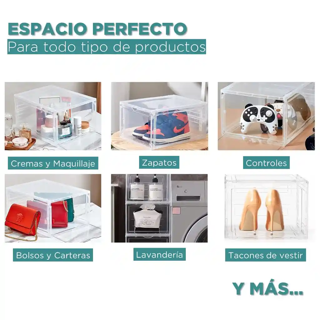 Caja Organizadora De Zapatos Set X2 Banhaus Apilable Premium