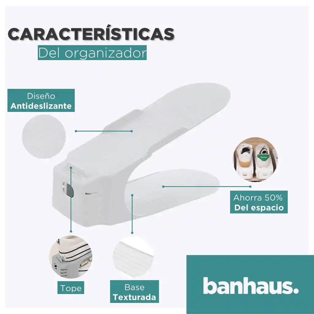 Organizador Zapatos Soporte Alzador Zapatero Banhaus Set 8