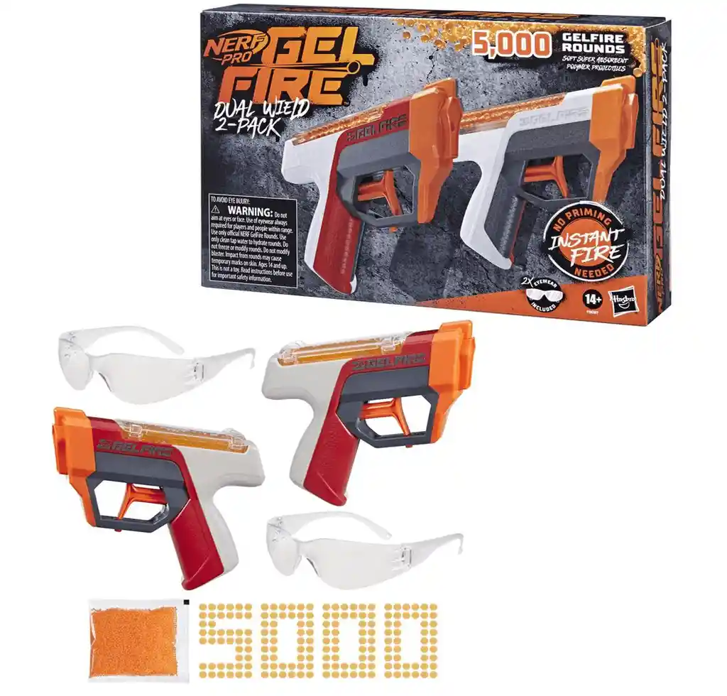 Lanzador Nerf Pro Gelfire Pack Doble Dual Wield