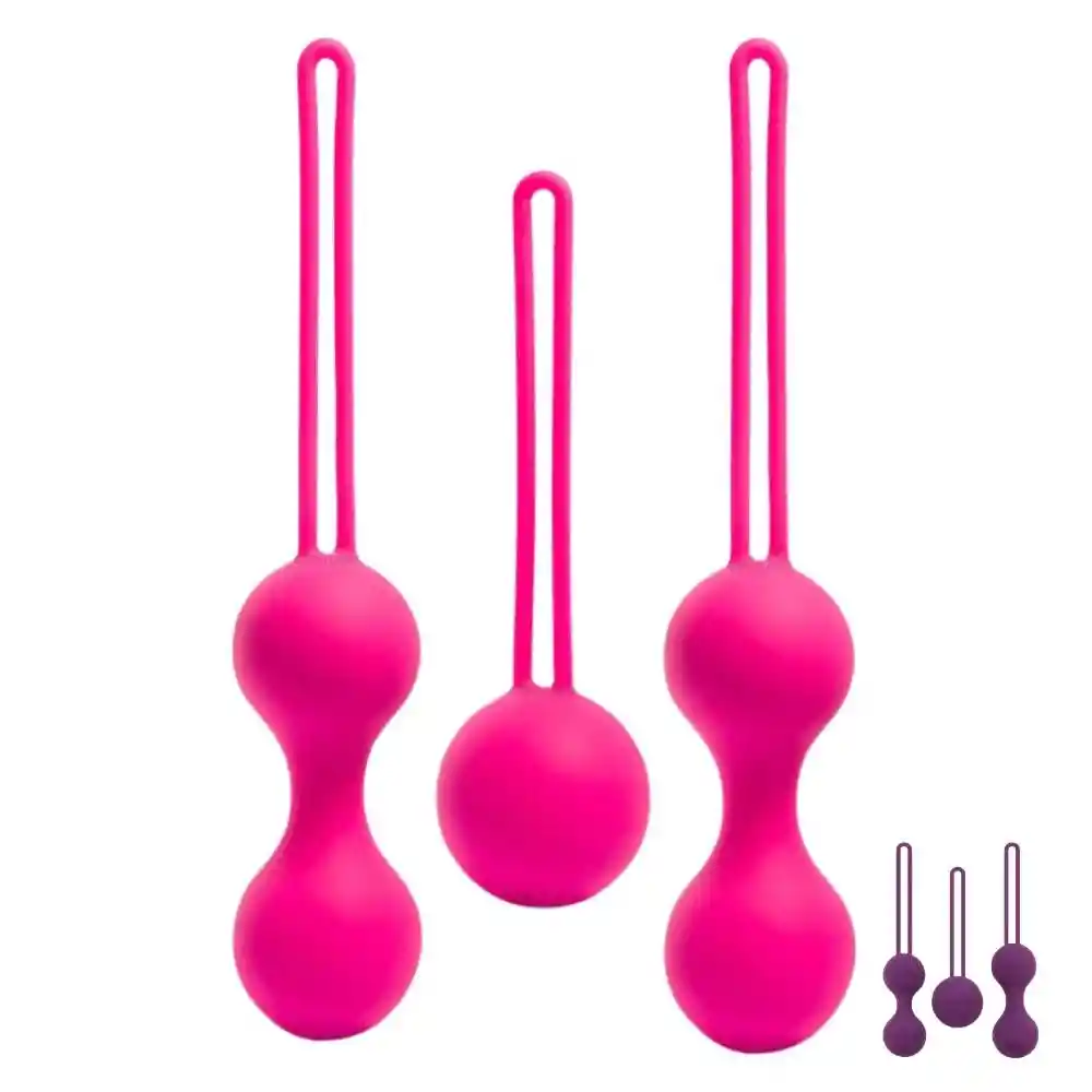 Kit 3 Bolas Vaginales Kegel Con Peso Silicona Médica