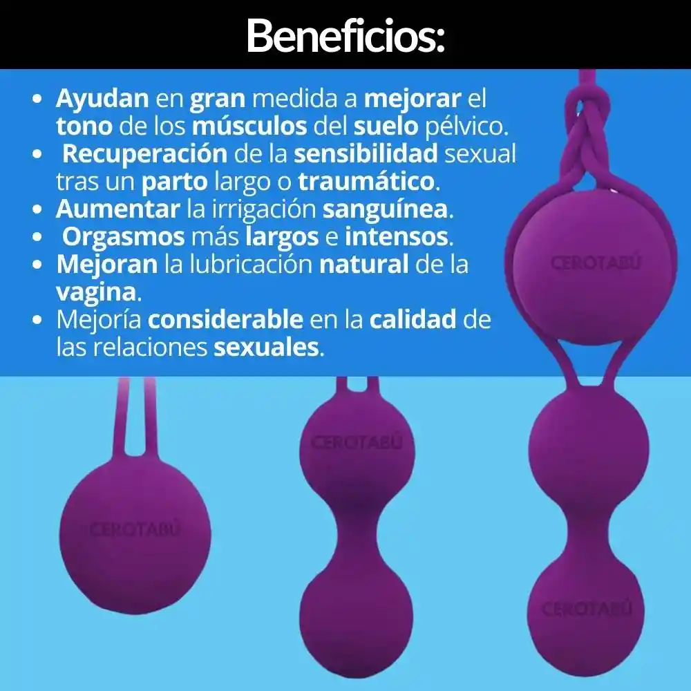 Kit 3 Bolas Vaginales Kegel Con Peso Silicona Médica