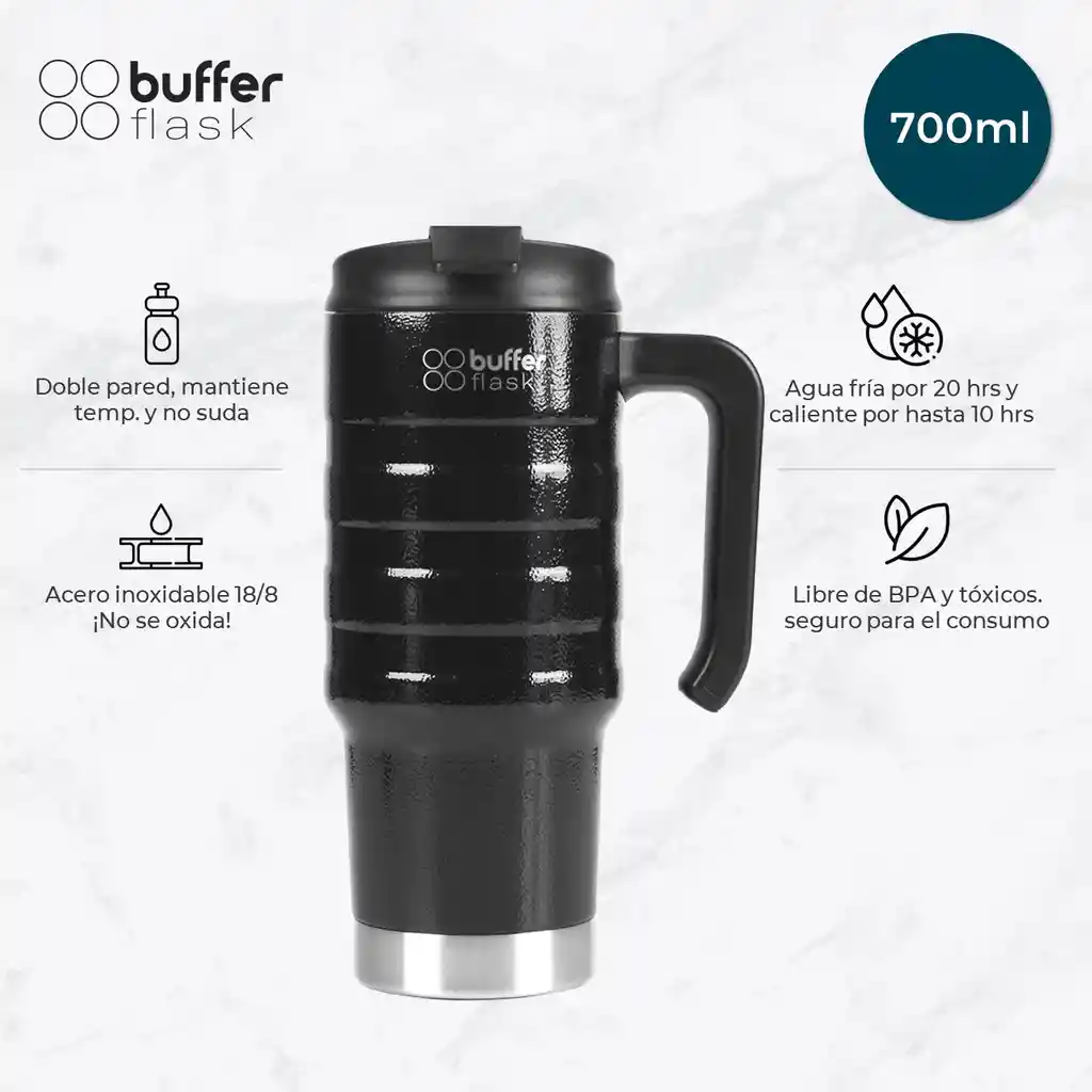 Vaso Termo Termico Buffer 700ml Acero Inoxidale Frio Y Calor