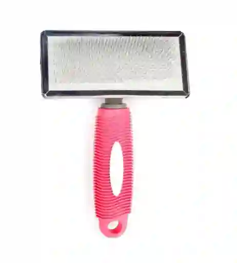 Cepillo Grande Color Rosado Para Mascota Cerda Metalica De Lujo De 20cm