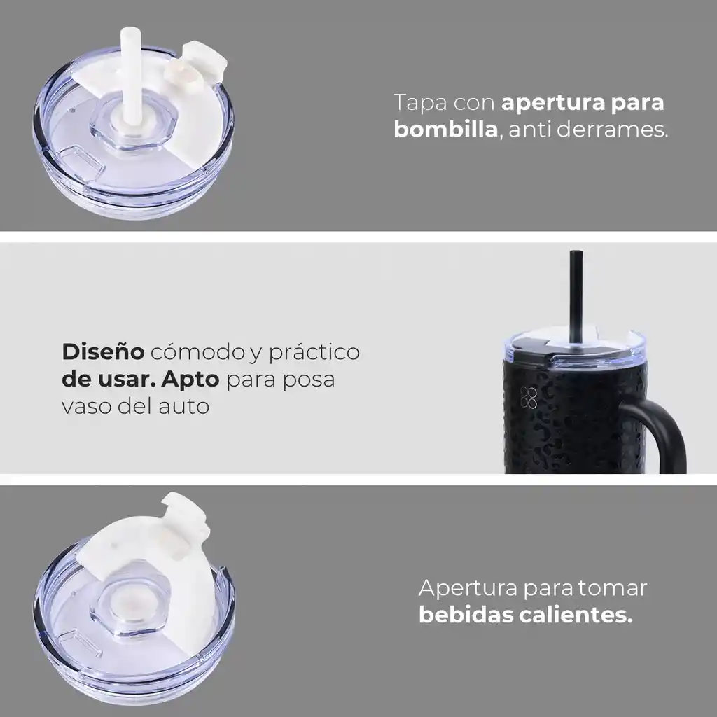 Vaso Termo Termico Manija Y Pitillo 1,2l Buffer Acero Inox