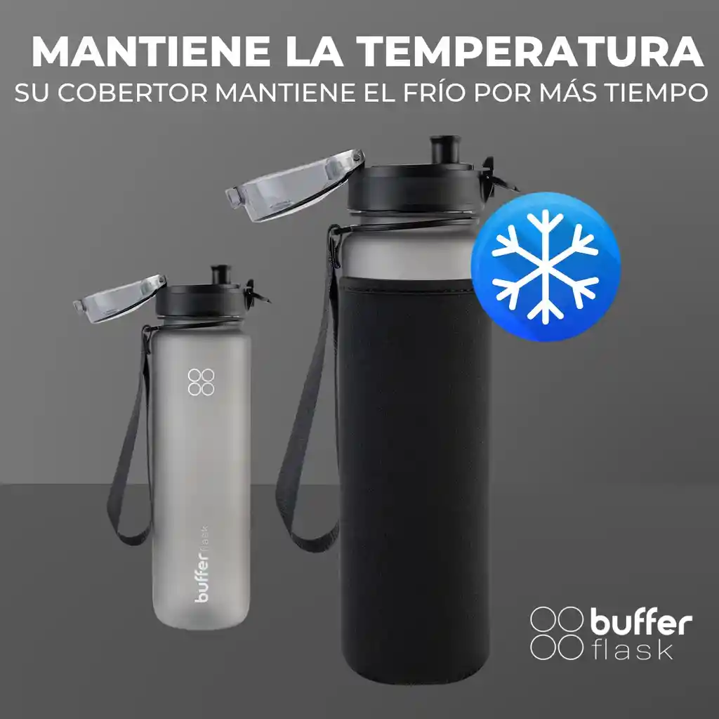 Botella Agua 1l Botilito Buffer Deporte Ciclismo Gimnasio