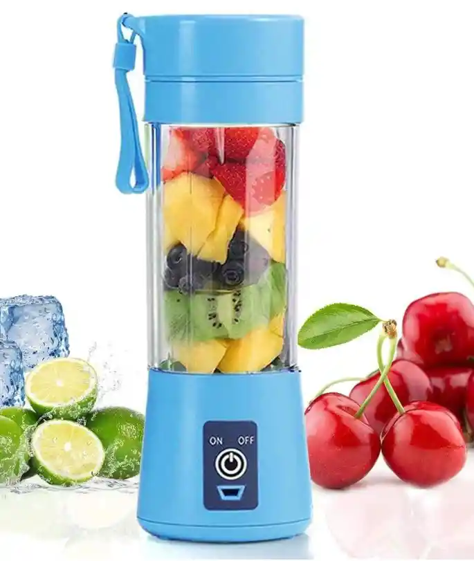 Licuadora Portátil Color Azul Para Jugos Y Batidos Personales 380ml