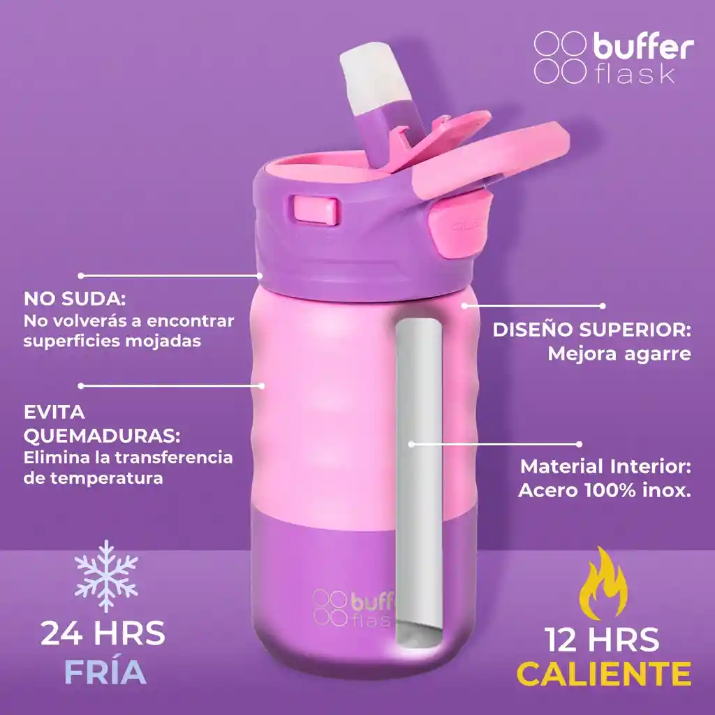 Termo Botella Agua Termica Niños Buffer Acero Inoxidable