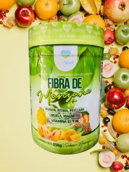Fibra De Manzana, Papaya, Pitaya, Ciruela, Magnesio, Vitaminas B3 Y B6 Pote X 450g
