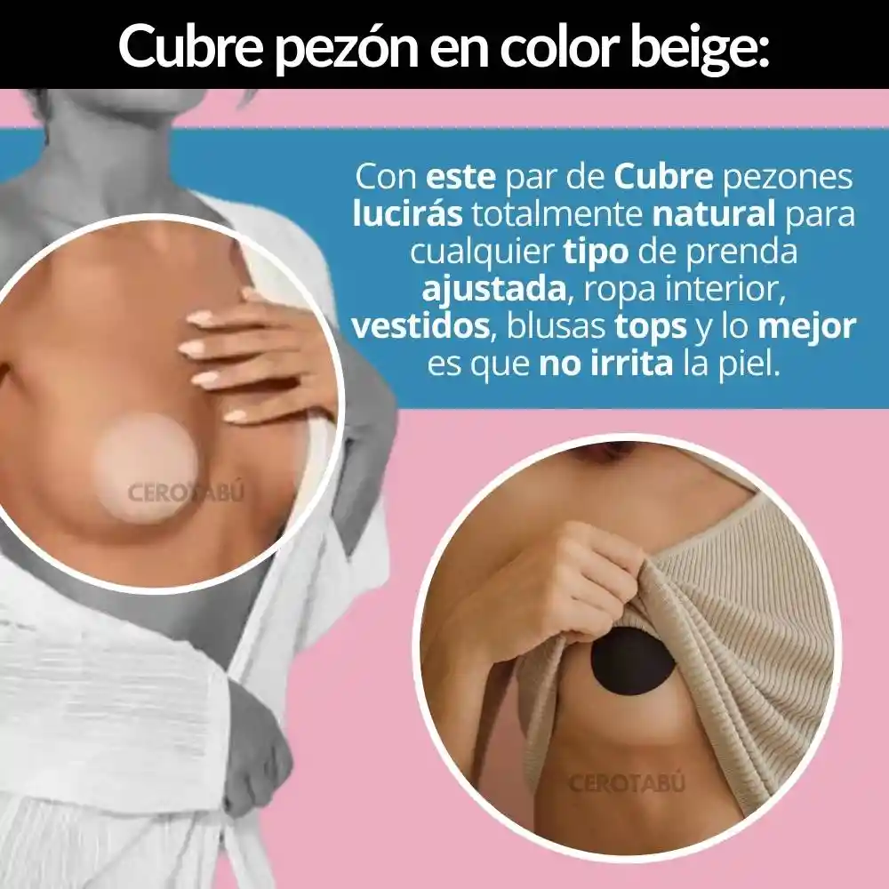 Cubre Pezón Adhesivo X10/5 Pares Invisible Tapa Pezón Redondo