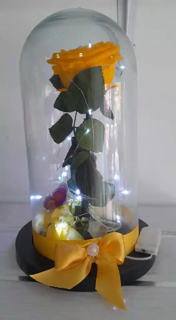 Rosa Eterna Con Luz Led