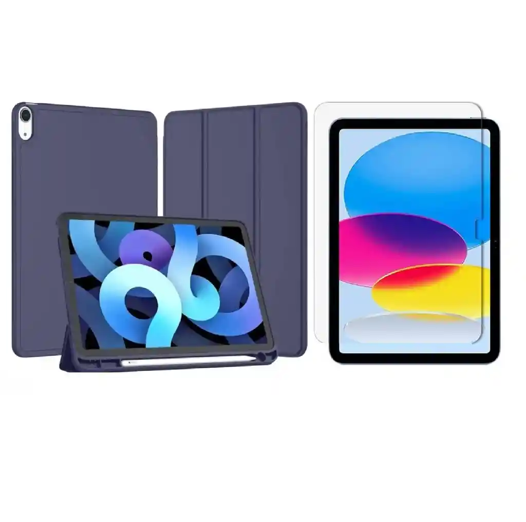 Estuche Smart Case Ipad Air 4 / 5 Azul + Vidrio