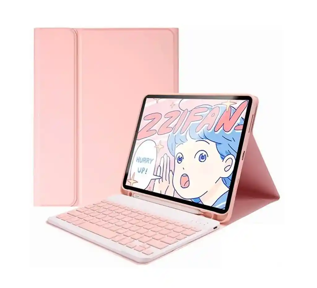 Smart Case Estuche Teclado Ipad 10.2 /7/8/9 Rosa