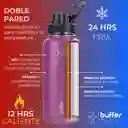 Termo Botella Agua Termica Inoxidable Buffer + 4 Tapas