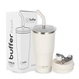 Mug Vaso Termo Agua Cafe 570ml Buffer Acero Inox + Tapas