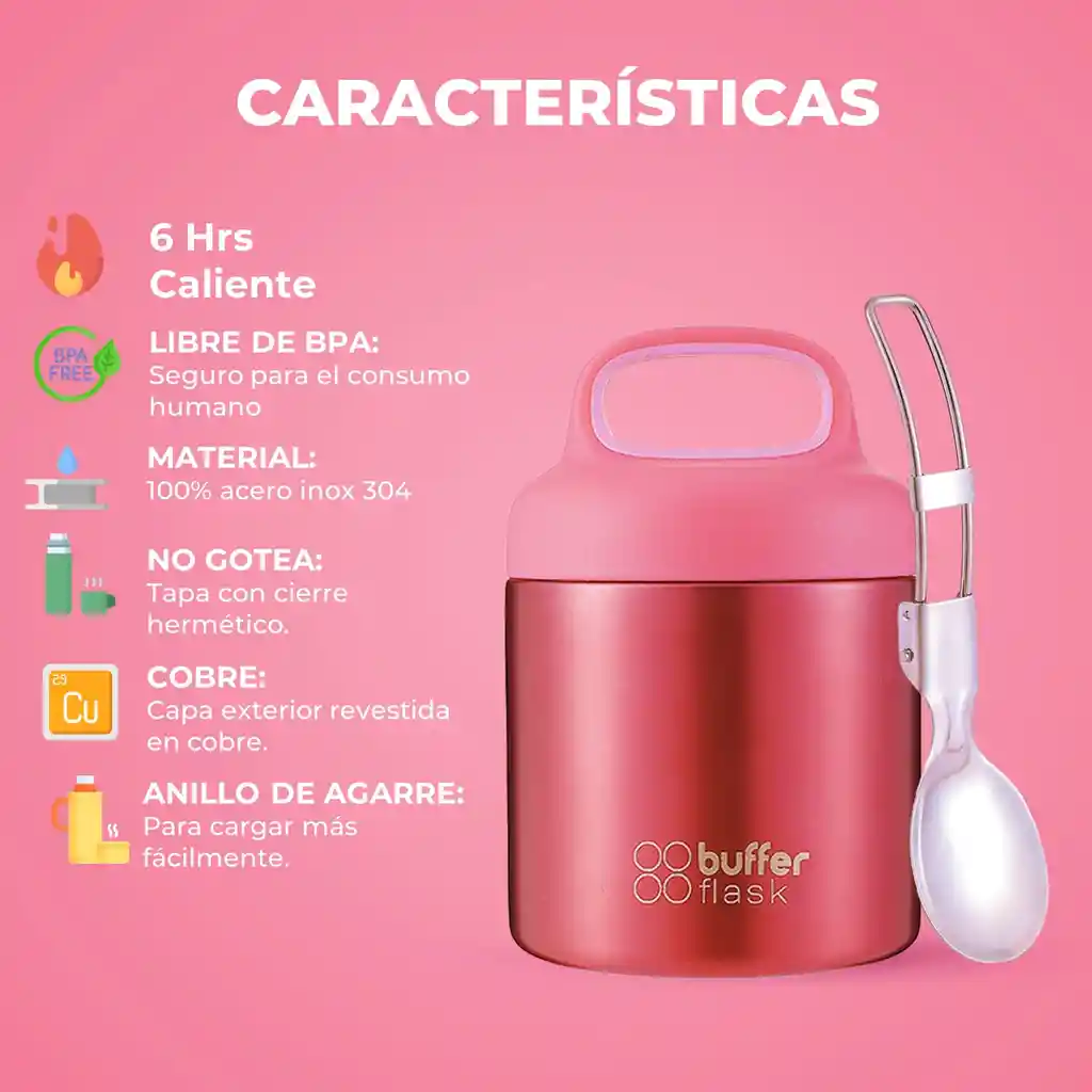 Termo Lonchera Termico Niños Buffer Acero Inoxidable 350l