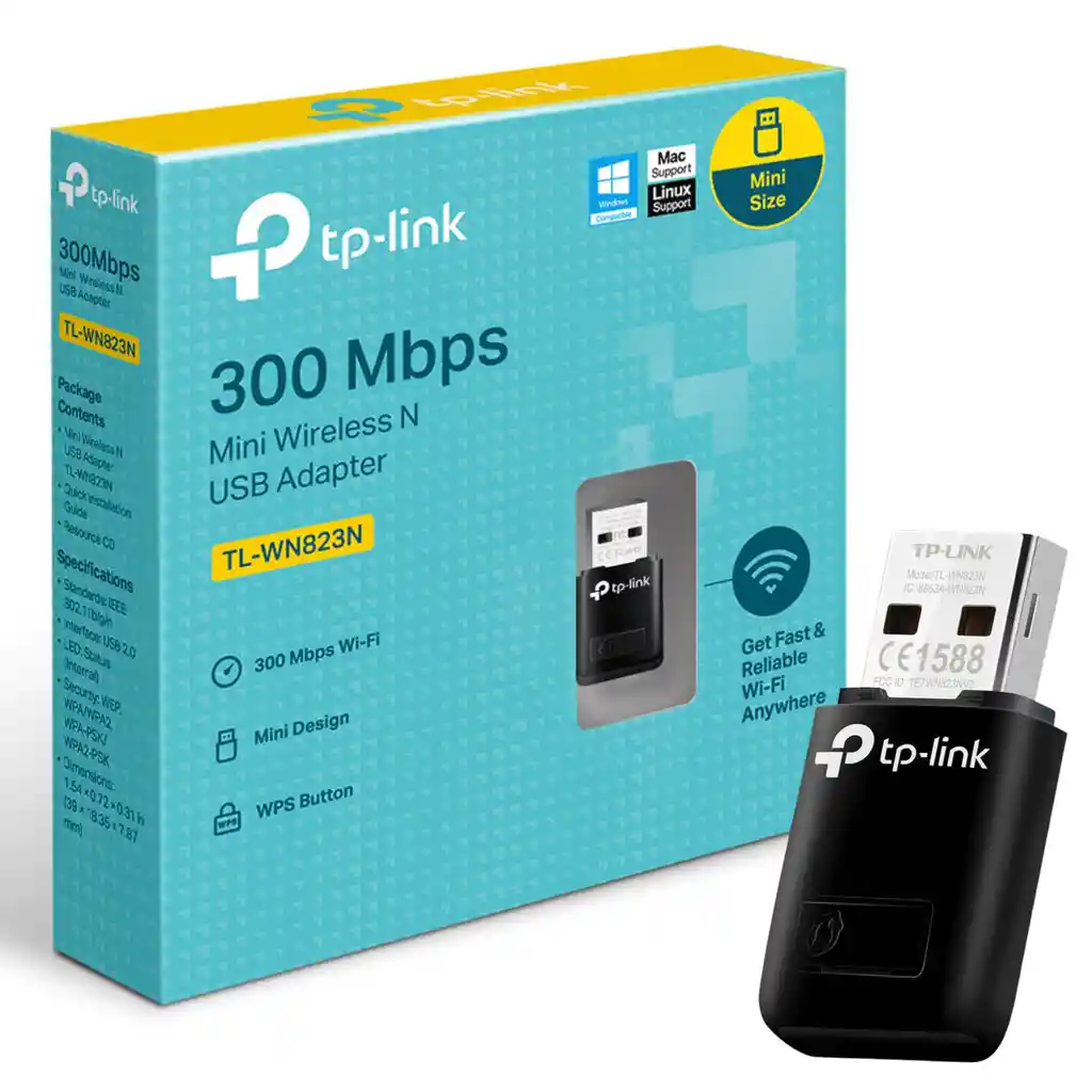 Tarjeta De Red Usb Inalámbrico N 300mbps Tl-wn823n