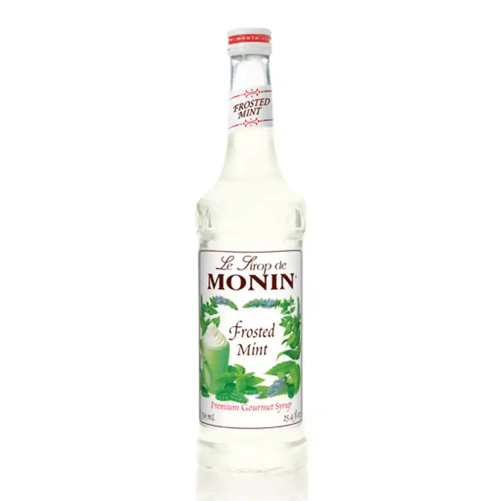 Monin Sirope De Menta Helada - Frosted Mint 750 Ml (25.4 Fl Oz)