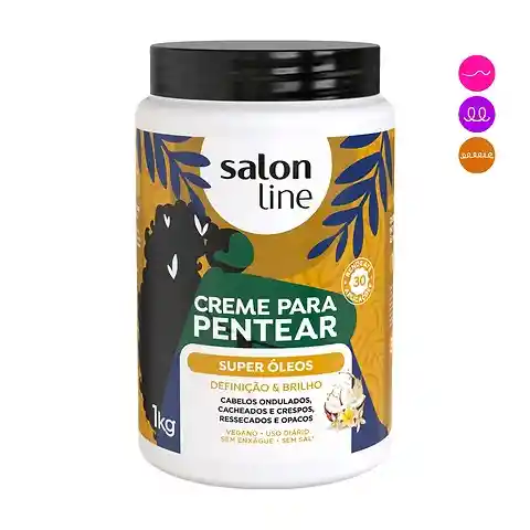 Salon Line Crema Para Peinar Super Óleos Definición Y Brillo 1 Kg