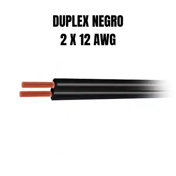 Cable Electrico Duplex 2 X 12 Awg X 1 Mt Negro