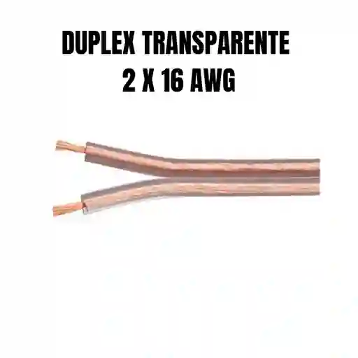 Cable Electrico Duplex 2 X 16 Awg X 1 Mt Transparente