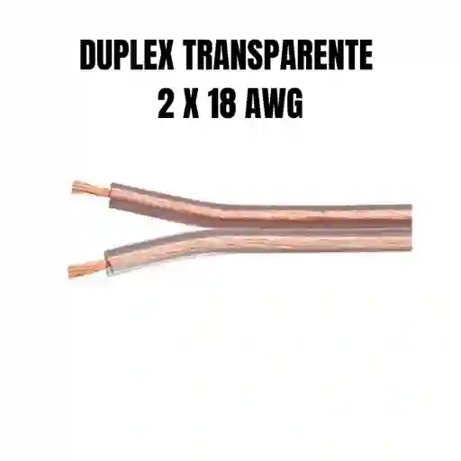 Cable Electrico Duplex 2 X 18 Awg X 1 Mt Transparente