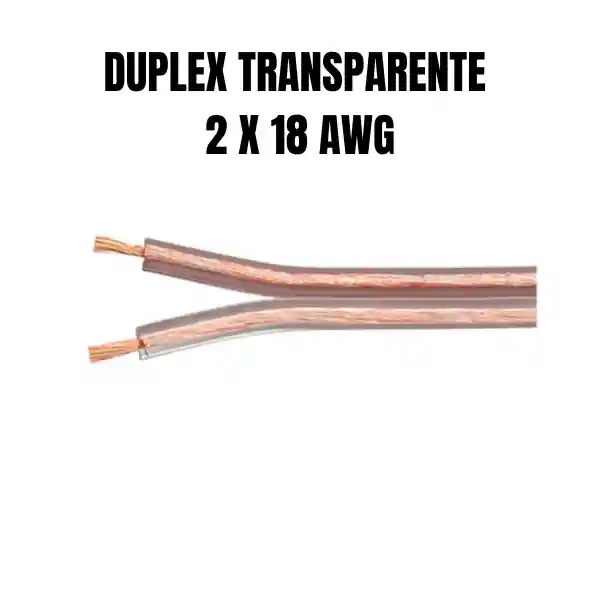 Cable Electrico Duplex 2 X 18 Awg X 1 Mt Transparente