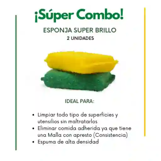 ¡ Super Combo ! Esponja Super Brillo X2 Unidades