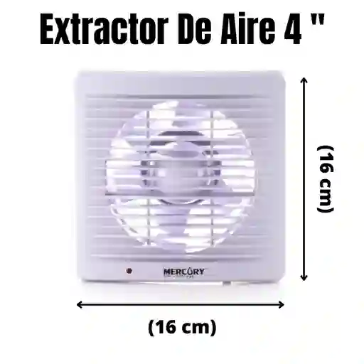 Extractor De Aire 4 '' Con Rejilla Blanco