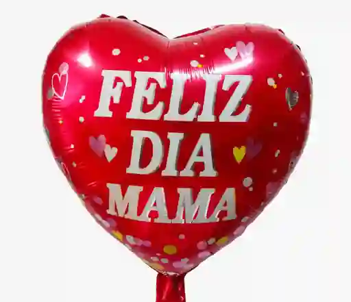 Globo Metalizado Corazon Rojo Feliz Dia Mama